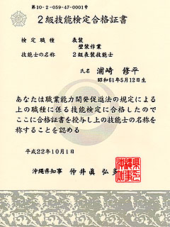 2級表装技能士